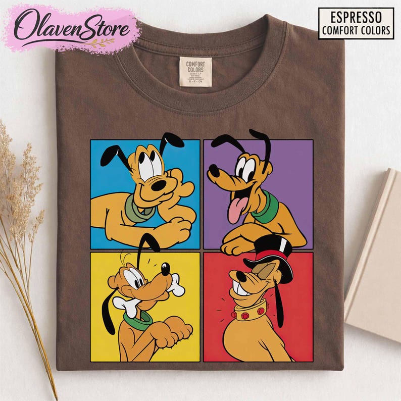 Retro Pluto Dog Shirt, Disney Shirt For Women, Disney Ear Shirt, Women's Unisex Disney T-shirt, Disney Shirt For Kids, Mickey And Pluto