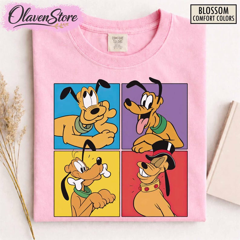 Retro Pluto Dog Shirt, Disney Shirt For Women, Disney Ear Shirt, Women's Unisex Disney T-shirt, Disney Shirt For Kids, Mickey And Pluto