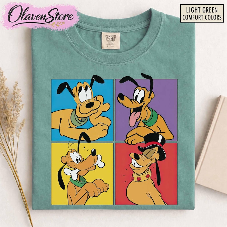 Retro Pluto Dog Shirt, Disney Shirt For Women, Disney Ear Shirt, Women's Unisex Disney T-shirt, Disney Shirt For Kids, Mickey And Pluto