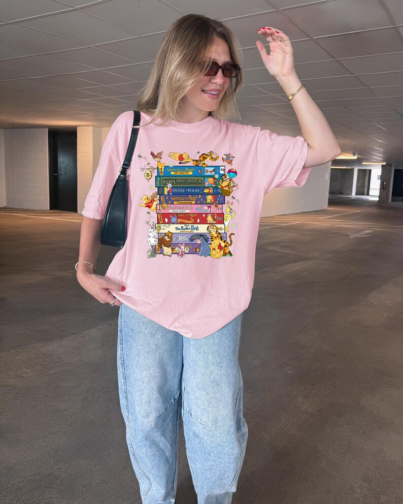 Comfort Colors Disney Winnie the Pooh VHS Tape Shirt, Pooh Bear and Friends T-shirt, Tigger Eeyore Piglet Tee, Vacation Matching Crewneck