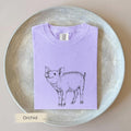 Piglet Line Art Shirt, Comfort Colors, Cute Gift for Pig Moms, Farmers
