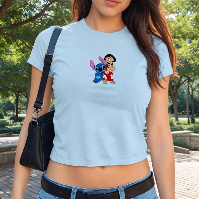 Embroidered Lilo and Stitch Tank Top, Disney Stitch Crop Tank, Ohana Means Family Tee, Magic Kingdom, Disneyland Family Vacation Trip Outfit
