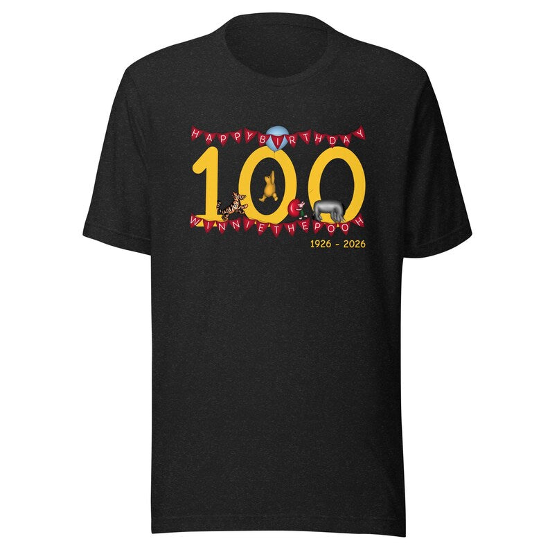 Classic Winnie-the-Pooh’s 100 Birthday T-Shirt – Featuring Piglet, Eeyore & Tigger