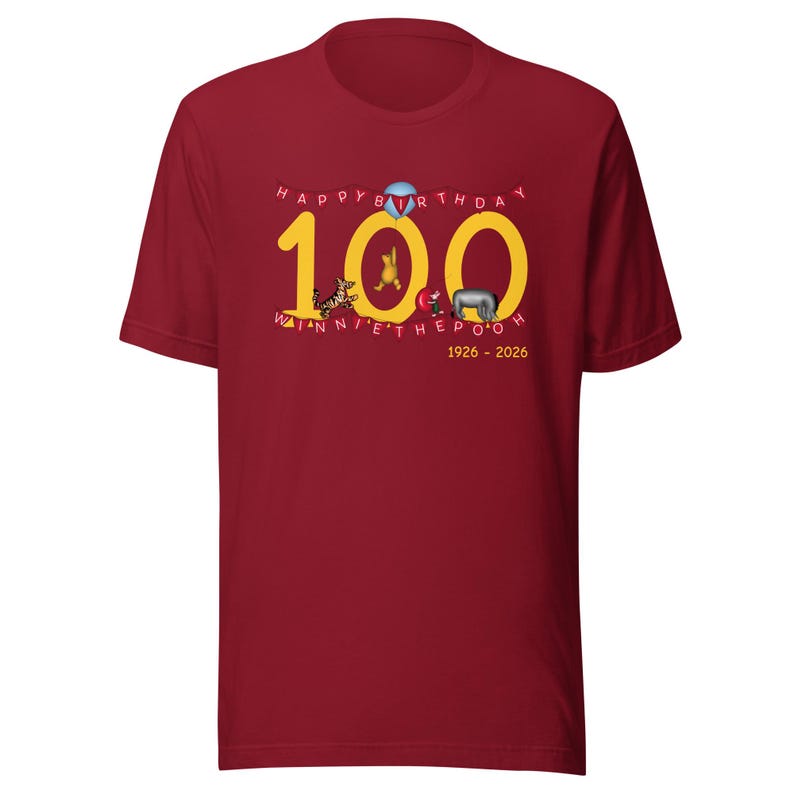 Classic Winnie-the-Pooh’s 100 Birthday T-Shirt – Featuring Piglet, Eeyore & Tigger