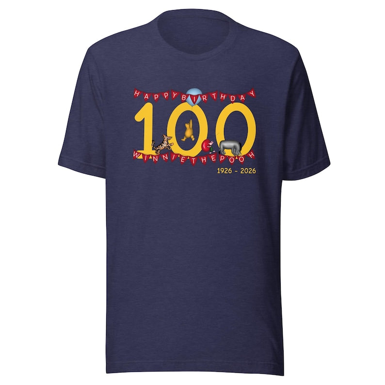 Classic Winnie-the-Pooh’s 100 Birthday T-Shirt – Featuring Piglet, Eeyore & Tigger