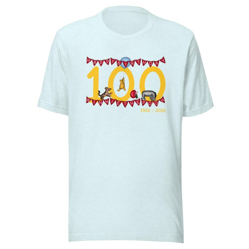 Classic Winnie-the-Pooh’s 100 Birthday T-Shirt – Featuring Piglet, Eeyore & Tigger