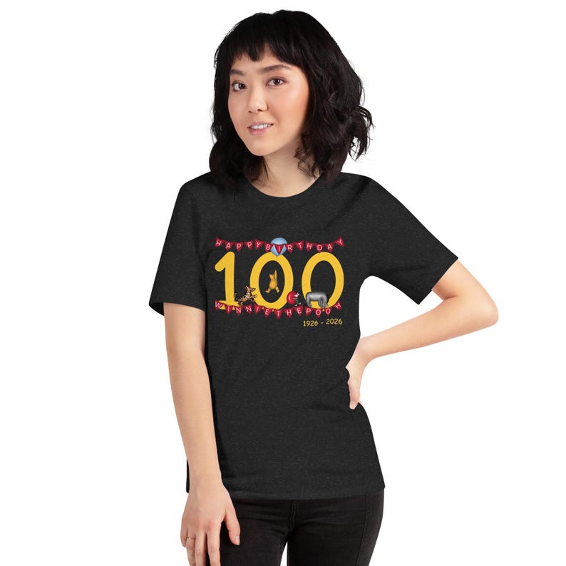 Classic Winnie-the-Pooh’s 100 Birthday T-Shirt – Featuring Piglet, Eeyore & Tigger