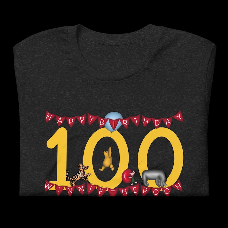 Classic Winnie-the-Pooh’s 100 Birthday T-Shirt – Featuring Piglet, Eeyore & Tigger