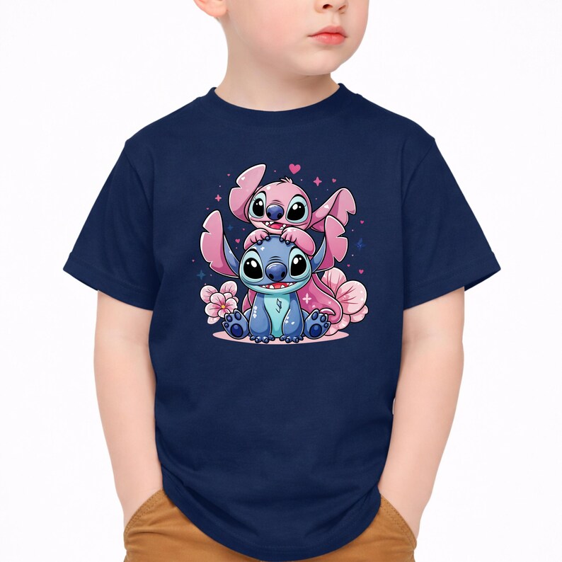Stitch and Angel Shirt,Cute Stitch Toddler Tees,Disney Girl Birthday Tee,Valentine Stitch Tee,Stitch and Angel Matching Tee,Stitch and Angel