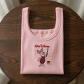Embroidered Disney Artist Piglet Tank Top, Classic Winnie The Pooh Retro Park Outfit, Cute Vacation Gift Top