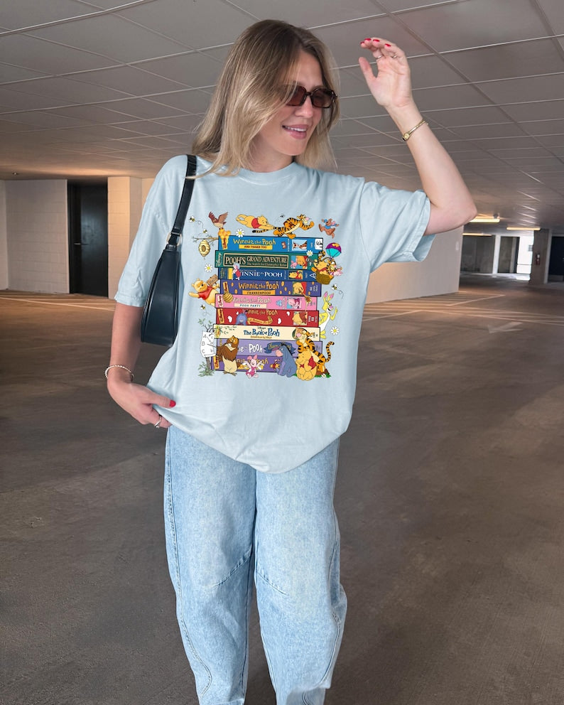 Comfort Colors Disney Winnie the Pooh VHS Tape Shirt, Pooh Bear and Friends T-shirt, Tigger Eeyore Piglet Tee, Vacation Matching Crewneck
