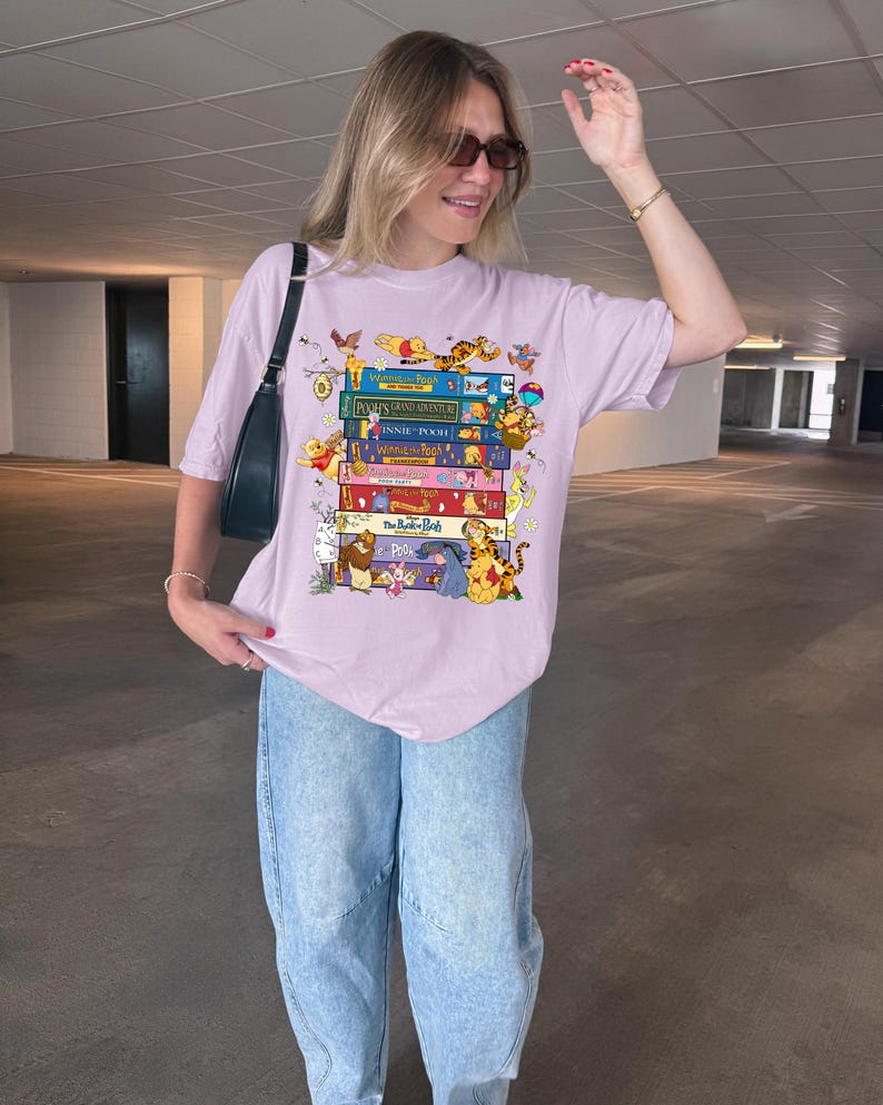 Comfort Colors Disney Winnie the Pooh VHS Tape Shirt, Pooh Bear and Friends T-shirt, Tigger Eeyore Piglet Tee, Vacation Matching Crewneck