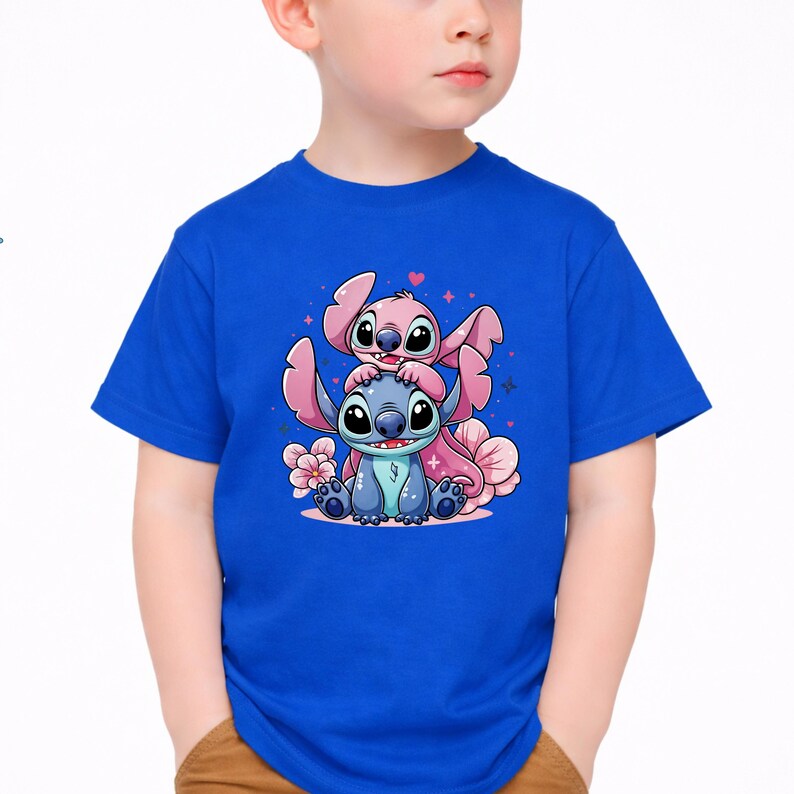 Stitch and Angel Shirt,Cute Stitch Toddler Tees,Disney Girl Birthday Tee,Valentine Stitch Tee,Stitch and Angel Matching Tee,Stitch and Angel