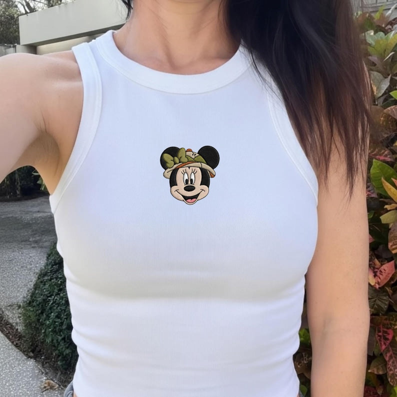 Custom Embroidered Mickey And Friends Animal Kingdom Tank Top, Mickey Minnie Donald Daisy Goofy Pluto Safari Shirt, Disney Vacation Outfit