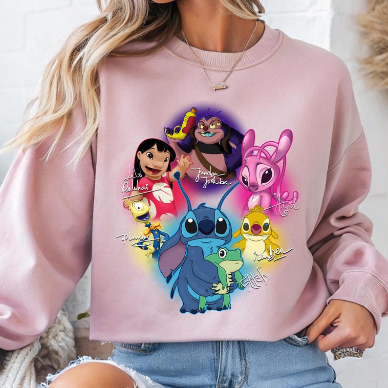 Lilo & Stitch Cartoon PNG | Stitch Angel Jumba Pleakley Reuben PNG | DTF Transfer Design | Disney Inspired Kids Shirt | Heat Press File