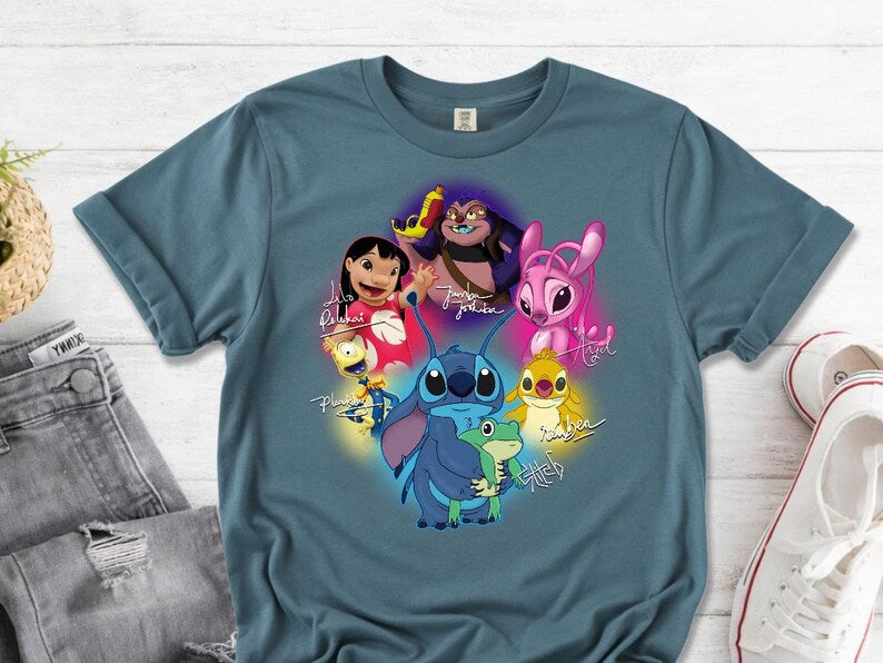Lilo & Stitch Cartoon PNG | Stitch Angel Jumba Pleakley Reuben PNG | DTF Transfer Design | Disney Inspired Kids Shirt | Heat Press File