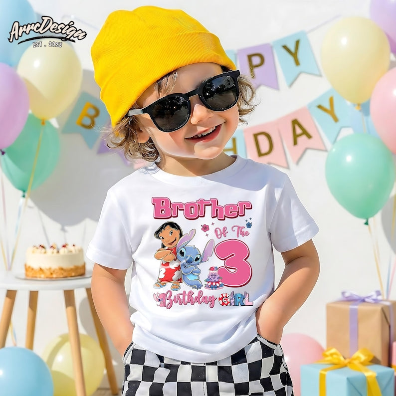 Personalized Lilo Stitch Family Shirts, Custom Name Hawaiian Birthday Matching Tees