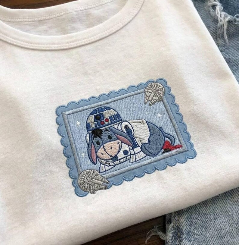 Winnie The Pooh & Star Wars Disney Tank Top, Piglet Eeyore Pooh Tigger Embroidered Tee, Cute Disneyland Graphic Tee, Coquette Disney Outfit