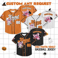 Custom Halloween Angel Stitch Baseball Jersey, Personalized Pink Halloween Shirt, Spooky Season Outfit, Magic Family Matching Jersey
