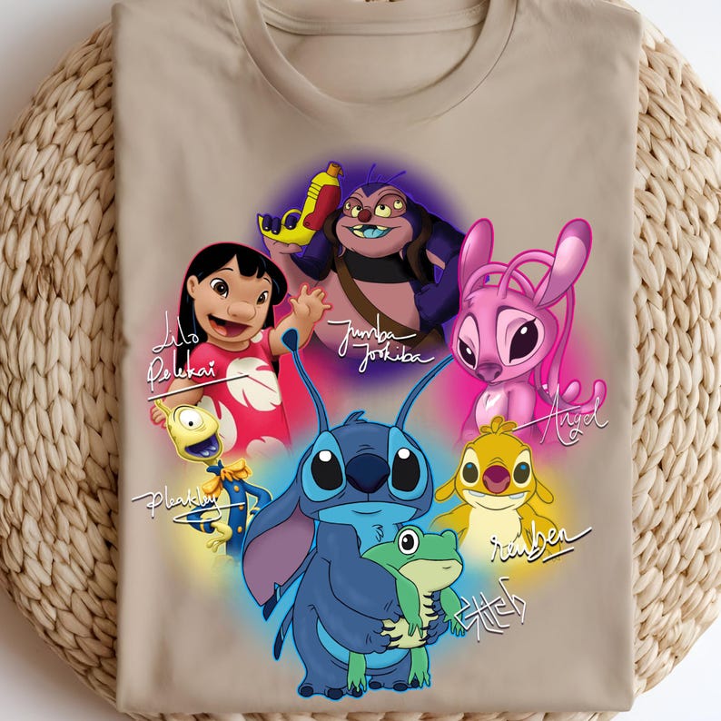 Lilo & Stitch Cartoon PNG | Stitch Angel Jumba Pleakley Reuben PNG | DTF Transfer Design | Disney Inspired Kids Shirt | Heat Press File