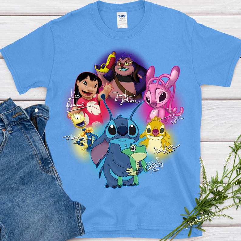 Lilo & Stitch Cartoon PNG | Stitch Angel Jumba Pleakley Reuben PNG | DTF Transfer Design | Disney Inspired Kids Shirt | Heat Press File