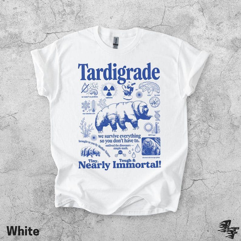 Tardigrade Vintage Science T-Shirt, Retro Biology Graphic Tee, Water Bear Microbiology Shirt, Geek Lab Humor Top, STEM Nerd Gift