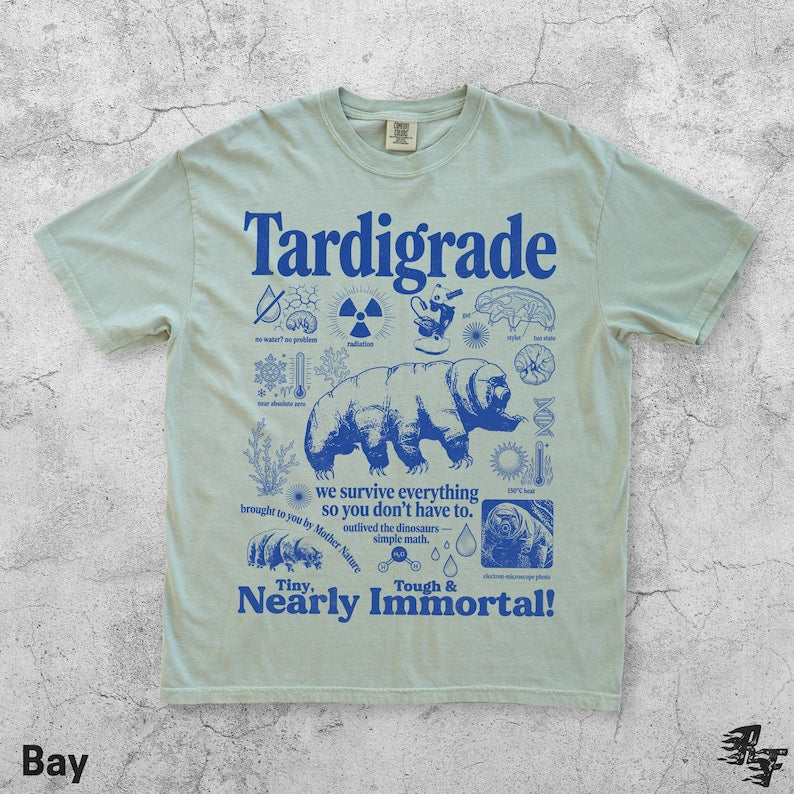 Tardigrade Vintage Science T-Shirt, Retro Biology Graphic Tee, Water Bear Microbiology Shirt, Geek Lab Humor Top, STEM Nerd Gift