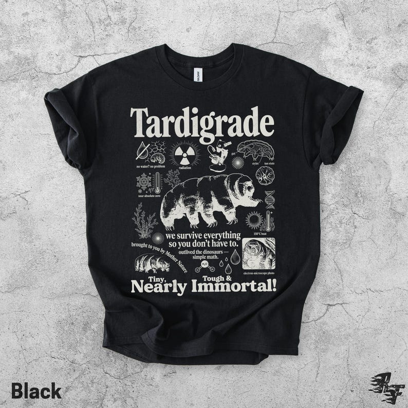 Tardigrade Vintage Science T-Shirt, Retro Biology Graphic Tee, Water Bear Microbiology Shirt, Geek Lab Humor Top, STEM Nerd Gift