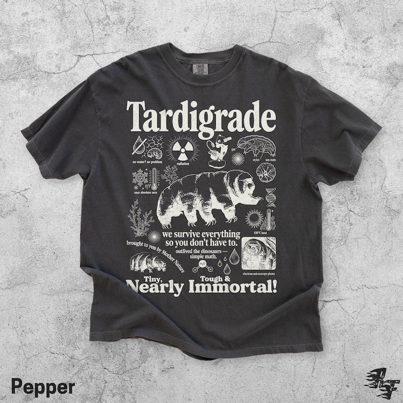 Tardigrade Vintage Science T-Shirt, Retro Biology Graphic Tee, Water Bear Microbiology Shirt, Geek Lab Humor Top, STEM Nerd Gift