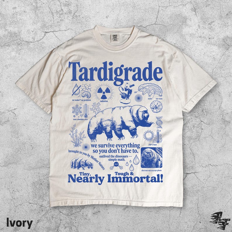 Tardigrade Vintage Science T-Shirt, Retro Biology Graphic Tee, Water Bear Microbiology Shirt, Geek Lab Humor Top, STEM Nerd Gift