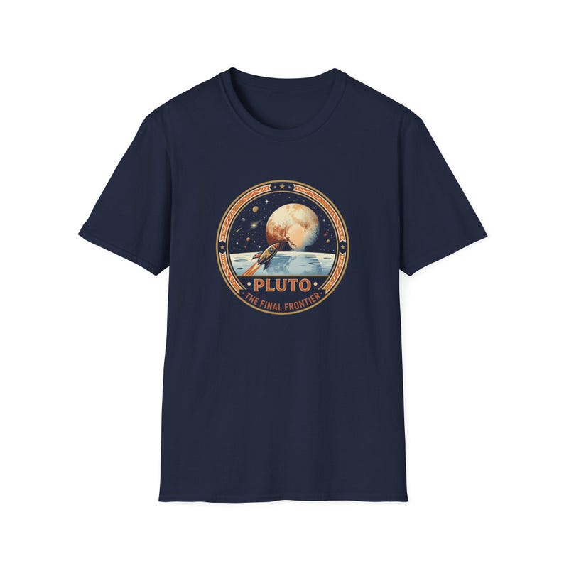 T-Shirt: Retro Pluto Final Frontier Design, Space Lover Cotton Tee