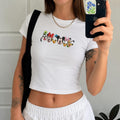 EMBROIDERD Embroidered Mickey and Friends Baby Tee, Disney Mickey Minnie Daisy Goofy Pluto Shirt, Disney Trip Outfit Gift, Gift For Her