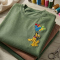 Pluto Mickey Balloons Embroidered Washed Tee, Doglover Gift Shirt, Family Disney shirts, Disneyland Vacation Shirt, Retro Disney Park Outfit