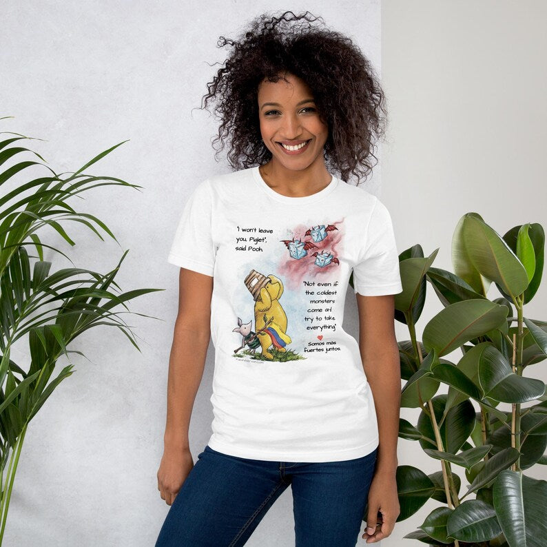 Pooh Piglet Stronger Together Shirt | Support Immigrants | Latino Pride (Cuba, El Salvador, Dominican Republic)