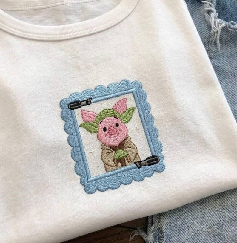 Winnie The Pooh & Star Wars Disney Tank Top, Piglet Eeyore Pooh Tigger Embroidered Tee, Cute Disneyland Graphic Tee, Coquette Disney Outfit