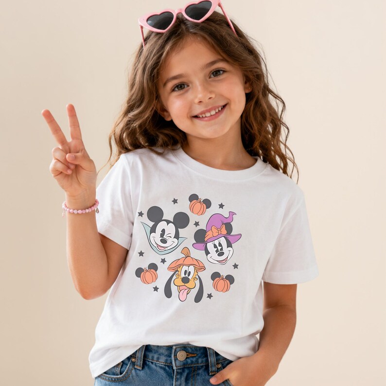Comfort Colors Mickey Mouse Halloween Shirt Minnie Witch Pluto Pumpkin Spooky Season Family Vacation Tee Disney Halloween Party T-Shirt