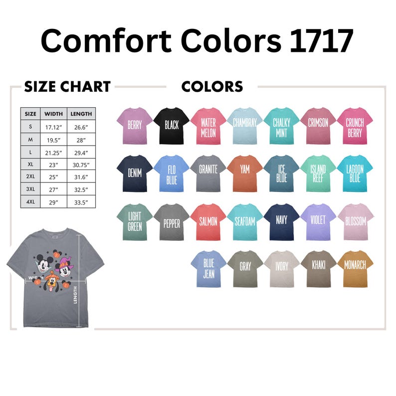 Comfort Colors Mickey Mouse Halloween Shirt Minnie Witch Pluto Pumpkin Spooky Season Family Vacation Tee Disney Halloween Party T-Shirt