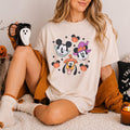 Comfort Colors Mickey Mouse Halloween Shirt Minnie Witch Pluto Pumpkin Spooky Season Family Vacation Tee Disney Halloween Party T-Shirt