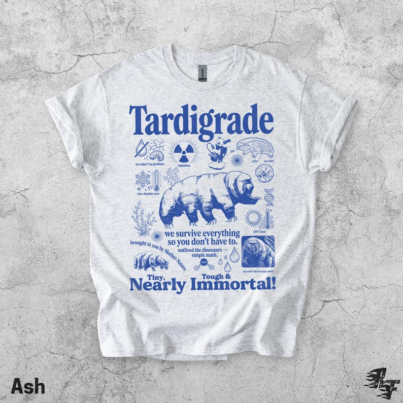 Tardigrade Vintage Science T-Shirt, Retro Biology Graphic Tee, Water Bear Microbiology Shirt, Geek Lab Humor Top, STEM Nerd Gift