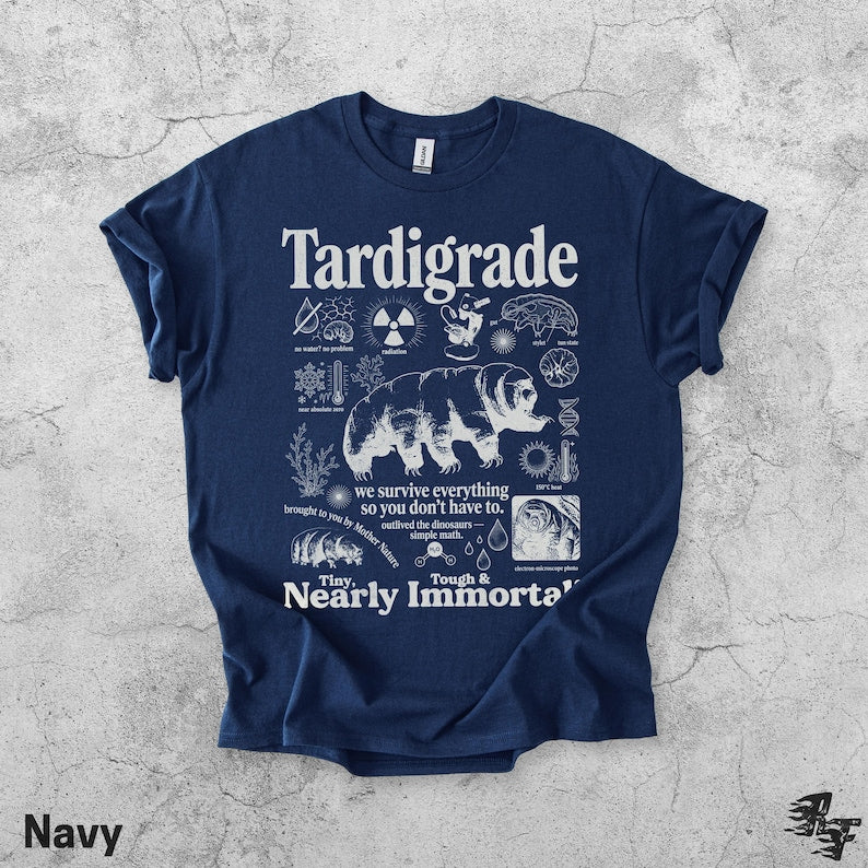 Tardigrade Vintage Science T-Shirt, Retro Biology Graphic Tee, Water Bear Microbiology Shirt, Geek Lab Humor Top, STEM Nerd Gift