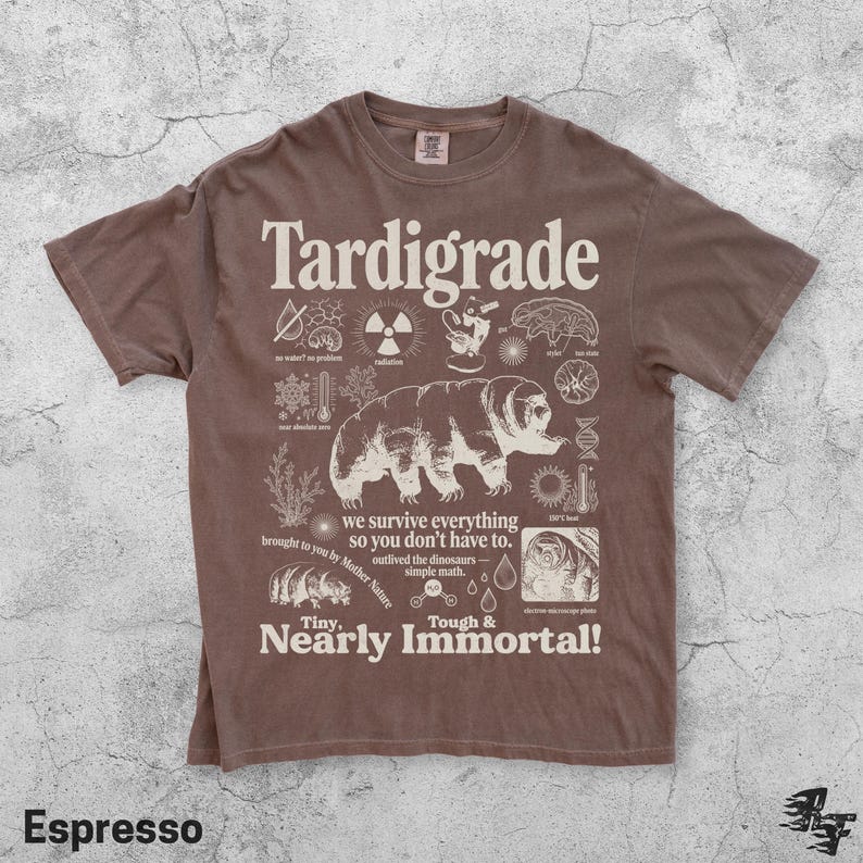 Tardigrade Vintage Science T-Shirt, Retro Biology Graphic Tee, Water Bear Microbiology Shirt, Geek Lab Humor Top, STEM Nerd Gift