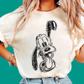 Disney Pluto Sketch Portrait Poster T-Shirt | Disney Mickey and Friends Shirt | Disneyland Trip Family Matching Outfits R470