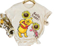 Disney Winnie The Pooh & Piglet Hello There! Sunflowers shirt | Disneyland Family Vacation Trip Gift shirt | Unisex Adult Kids Shirt R618