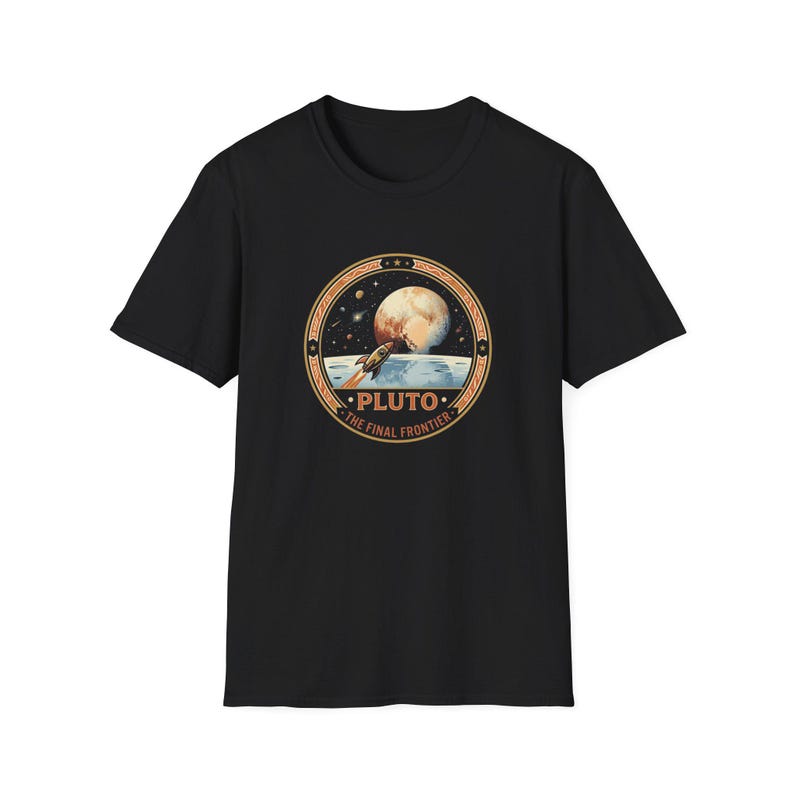 T-Shirt: Retro Pluto Final Frontier Design, Space Lover Cotton Tee