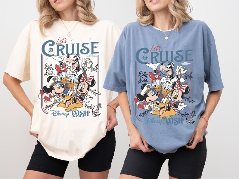 Disney Wish Cruise T-shirt, Family Cruise Vacation Tee, Mickey Minnie Donald Goofy Pluto Shirt, Mickey Minnie Friends Cruise Shirt