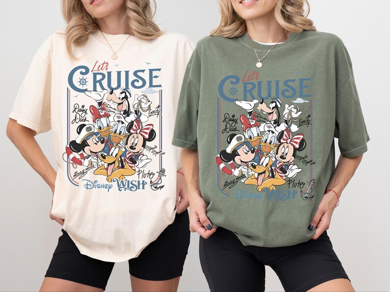 Disney Wish Cruise T-shirt, Family Cruise Vacation Tee, Mickey Minnie Donald Goofy Pluto Shirt, Mickey Minnie Friends Cruise Shirt