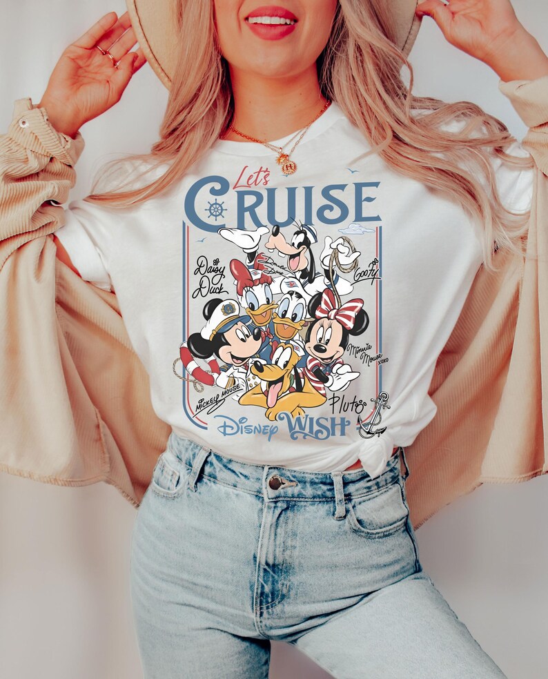 Disney Wish Cruise T-shirt, Family Cruise Vacation Tee, Mickey Minnie Donald Goofy Pluto Shirt, Mickey Minnie Friends Cruise Shirt