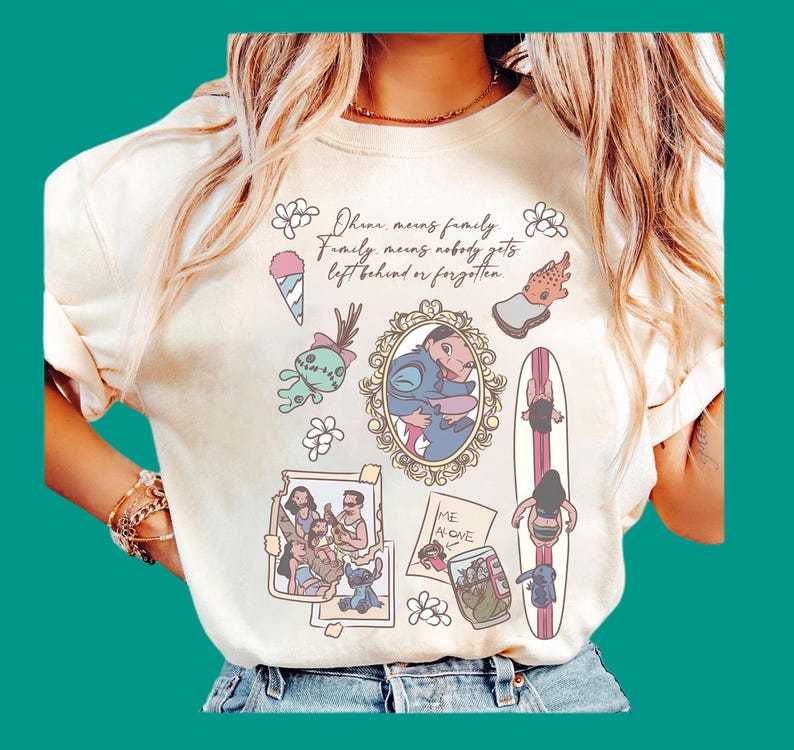 Disney Lilo and Stitch Coquette Bow Watercolor Shirt | Disney Stitch and Angel Shirt | Ohana means Family Shirt | Aesthetic Gift R241