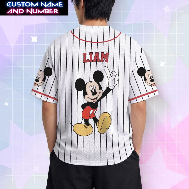 Mickey Character Football Jersey, Personalized Mickey Minnie Donald Daisy Goofy Pluto Soccer Jersey, Custom Name Number Family Jersey Shirt