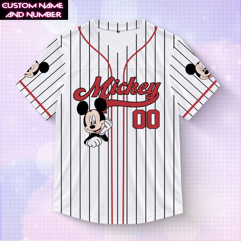 Mickey Character Football Jersey, Personalized Mickey Minnie Donald Daisy Goofy Pluto Soccer Jersey, Custom Name Number Family Jersey Shirt